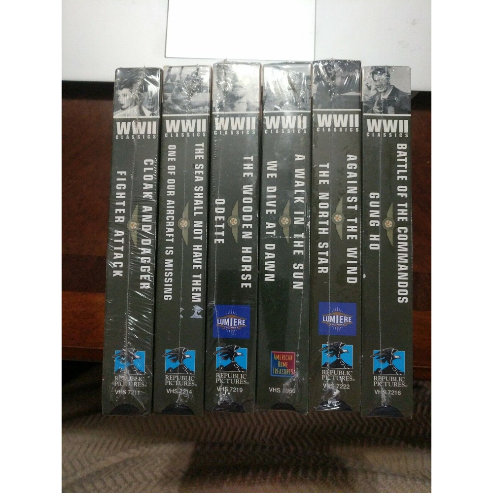 𝅺WWII Classics:  6 Tapes, 12 Movies (VHS, 1999) - Brand New in Shrink -